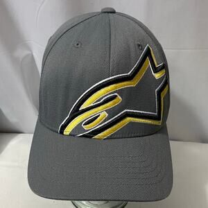 Alpinestars Curve Flexfit Cap Charcoal Grey Yellow Logo Hat